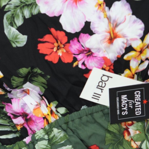 NWT Bar III Womens Floral-Print Tiered Cover Up MBTH25834 Multi Black M - Picture 5 of 6